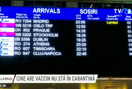 Persoanele vaccinate anti-Covid pot intra în România fără să mai stea în carantină. Lista țărilor din zona galbenă