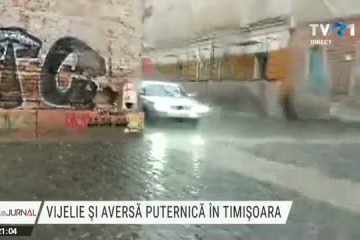 O ploaie puternică a produs inundații în județele Dâmbovița și Argeș. Cod Portocaliu pentru județele Tulcea și Constanța