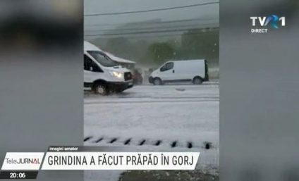 Grindina a făcut prăpăd în mai multe localități din județul Gorj, iar la Brăila, cinci gospodării au fost inundate și mai mulți copaci au căzut pe străzile din oraș