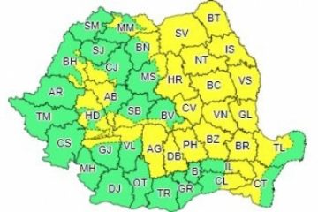 Temperaturile vor urca la 39 de grade în judeţe din vestul și sud-vestul ţării. Averse torenţiale și vijelii în Moldova, nordul şi estul Munteniei, local în Dobrogea şi la munte