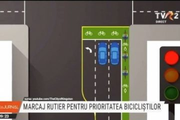 Un nou marcaj rutier pentru prioritatea bicicliștilor, BIKE BOX, în Capitală
