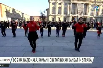 De Ziua Națională, românii din Torino au dansat în stradă. Lor li s-au alăturat basarabeni, italieni sau turiști străini