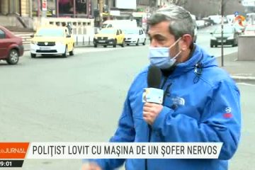 București: Polițist lovit cu mașina de un șofer care a oprit într-un loc nepermis