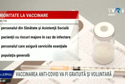 Guvernul a adoptat strategia de vaccinare. Aceasta va fi gratuită și voluntară