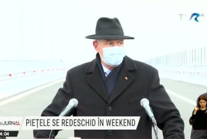 Iohannis: Am decis ca de la sfârșitul acestei săptămâni să fie redeschise piețele. În ultimele săptămâni numărul de persoane nou infectate în fiecare zi a scăzut semnificativ