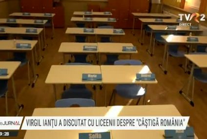 Virgil Ianțu a discutat cu liceenii de la Colegiul Național Gheorghe Lazăr despre „Câștigă România”