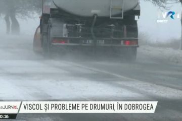 Viscol și probleme pe drumurile din Dobrogea