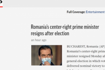 Principalele agenții internaționale de presă relatează despre demisia lui Ludovic Orban
