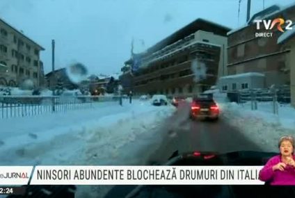 Ninsori abundente și drumuri închise în Italia. Sute de persoane evacuate și localități izolate de ape