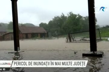 Institutul Național de Hidrologie și Gospodărire a Apelor: Cod portocaliu de inundații pe râuri din trei județe. Avertizarea este valabilă până duminică dimineața