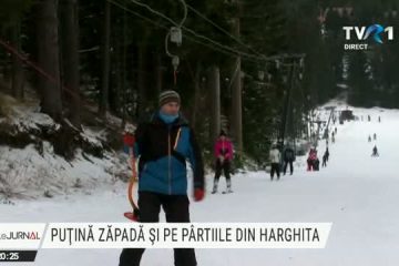 Instalațiile de tran pe cablu au fost oprite la Sinaia din cauza vântului puternic. Puțină zăpadă pe pârtiile din Harghita