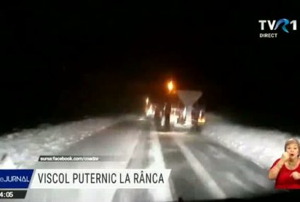 Viscol puternic în stațiunea Rânca. Zona de munte a județului s-a aflat sub avertizare Cod Roșu de vânt