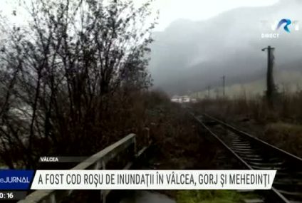 A fost roșu de inundații în judeţele Vâlcea, Gorj şi Mehedinţi. Hidrologii avertizează asupra posibilelor viituri