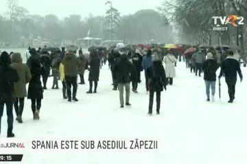 Spania, sub asediul zăpezii. Traficul rutier și aerian a fost blocat de ninsoare. Poliția din Madrid a evacuat parcurile