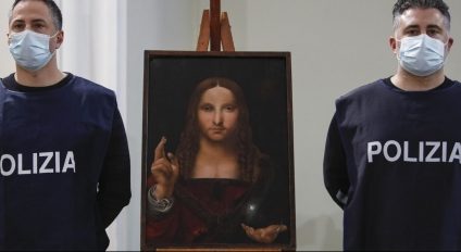 O copie după ”Salvator Mundi”, cel mai scump tablou din lume, a fost recuperată de poliție dintr-un apartament din Napoli