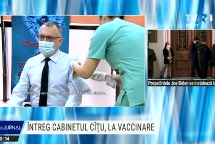 Vicepremierii şi membrii Guvernului au fost imunizați anti-COVID. Declarații după vaccinare: ”Vaccinul este sigur, este necesar”. Ediție specială la TVR 1