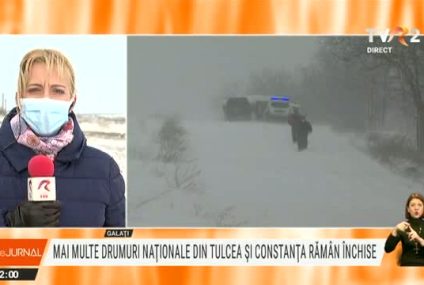 UPDATE Patru sectoare de drum național sunt închise joi la prânz în Constanța. Probleme pe zeci de drumuri județene. Nicio mașină nu mai este blocată în zăpadă