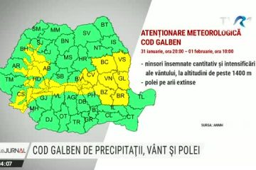 ANM: Avertizări Cod galben de ninsori, vânt și polei în 22 de județe; informare de precipitații în toată țara