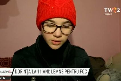 Dorința Gabrielei, o fetiță de 11 ani: să aibă lemne pentru foc