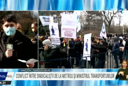 Sindicaliștii de la metrou au protestat în fața Ministerului Tranurilor