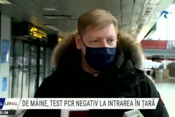 Test PCR negativ, obligatoriu pentru cei care intră în țară din zona galbenă