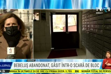 Bebeluș abandonat în scara unui bloc, la Râmnicu Vâlcea. Mama este căutată de poliție