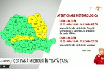 ANM: Cod galben de ger și vânt în nordul, centrul și estul țării