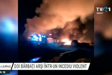 Doi bărbați au fost grav răniți într-un incendiu violent la o hală cu produse petroliere