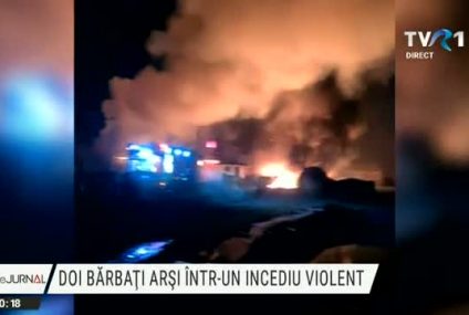 Doi bărbați au fost grav răniți într-un incendiu violent la o hală cu produse petroliere