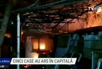 Incendiu puternic în cartierul 23 august din Capitală. Cinci case au fost mistuite de flăcări