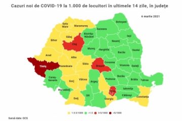 COVID-19 | Rata de incidenţă în Bucureşti a urcat la 3,12 la mia de locuitori. Situația în județe