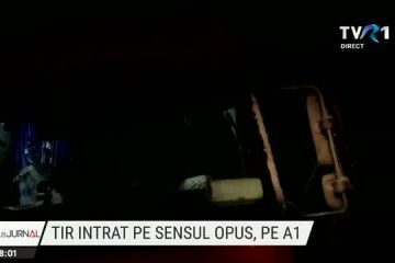 Un TIR a derapat pe autostrada București – Pitești. Autocamionul a intrat prin glisierele care delimitează cele două sensuri