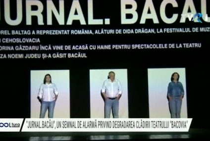 Regizoarea Carmen Lidia Vidu  continuă seria de teatru documentar cu „Jurnal.Bacău”, un semnal de alarmă privind degradarea clădirii Teatrului „Bacovia”