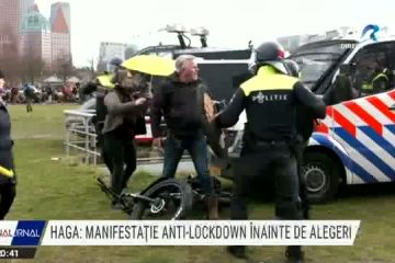 Manifestație anti-lockdown la Haga înaintea alegerilor legislative