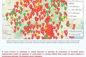 CNCAV: Se realizează un update important al aplicaţiei de programare la vaccinare. Este posibil să apară întârzieri