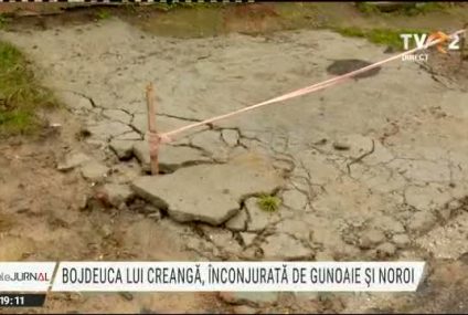 Bojdeuca lui Creangă, înconjurată de șanțuri cu noroi și gunoaie