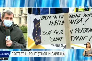 Polițiștii au protestat în Capitală, de ziua lor