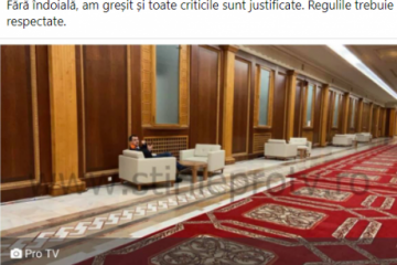 Ministrul Sănătății, Vlad Voiculescu, surprins fără mască în Palatul Parlamentului: „Fără îndoială, am greșit și toate criticile sunt justificate”