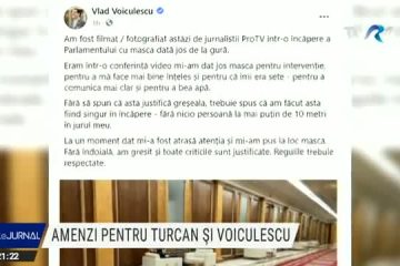 Miniștrii Raluca Turcan și Vlad Voiculescu, amendați pentru că nu au purtat masca de protecție