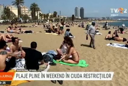 Aglomerație pe plajele din Barcelona, în ciuda restricțiilor. Poliția nu a dat amenzi