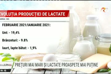 Producția de lactate e mai mică decât în perioada similară a anului trecut, iar prețurile au crescut