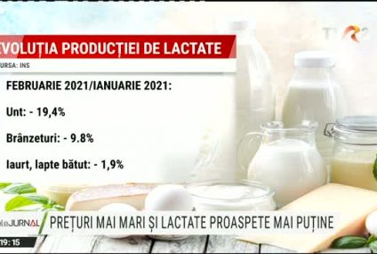 Producția de lactate e mai mică decât în perioada similară a anului trecut, iar prețurile au crescut