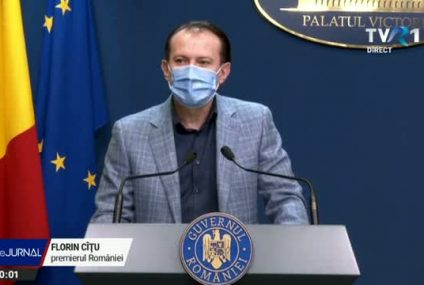 Premierul Florin Cîțu: Un prim pas spre normalitate la 1 iunie, dacă vom avea o rată de vaccinare de 35%. Ne gândim să renunțăm la mască după ce avem 10 milioane de persoane vaccinate