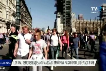 Demonstrație anti-mască și anti-pașaport de vaccinare la Londra. Proteste față de restricții în Elveția și Germania
