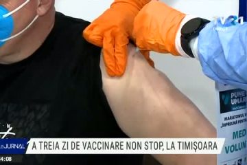 TIMIȘOARA | A treia zi de vaccinare non-stop la Centrul Regional de Afaceri. Timișorenii scapă de azi de restricții, după ce rata de infectare a scăzut sub 3,5 la mie