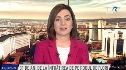 Preşedintele Republicii Moldova, Maia Sandu, la TVR: Mulțumim pentru sprijinul pe care ni l-ați acordat timp de trei decenii și mai ales acum, în timp de pandemie. Datorită României, am putut și noi să începem procesul de vaccinare