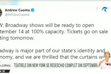 „Adevăratul înţeles al pandemiei este că, online, nimeni nu mai simte mirosul de pufuleţi. Şi apoi am fost concediat”. Actorii de pe Broadway, fericiți că se întorc în sălile de spectacol