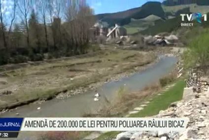 Compania răspunzătoare de poluarea masivă cu amoniac a râului Bicaz a fost amendată cu 200.000 de lei