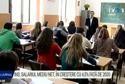 INS: Salariul mediu net, în creștere cu 4,5 la sută față de 2020