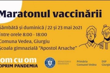 Ministrul Sănătății participă sâmbătă la Maratonului Vaccinării din localitatea Vedea, județul Giurgiu. Evenimentul se va desfășura sâmbătă și duminică, în intervalul orar 8.00 – 18.00